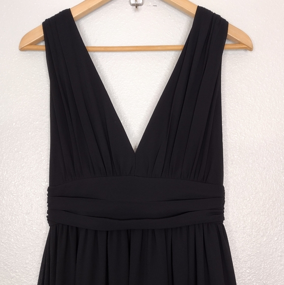 Black Bridesmaid Maxi Dress Formal Evening Gown - Picture 3 of 14